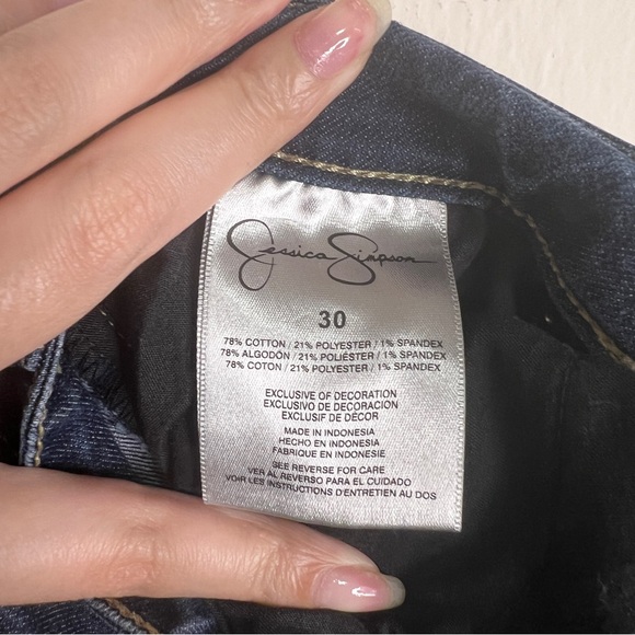 Jessica Simpson High Rise Dark Wash Denim Shorts - Picture 7 of 7